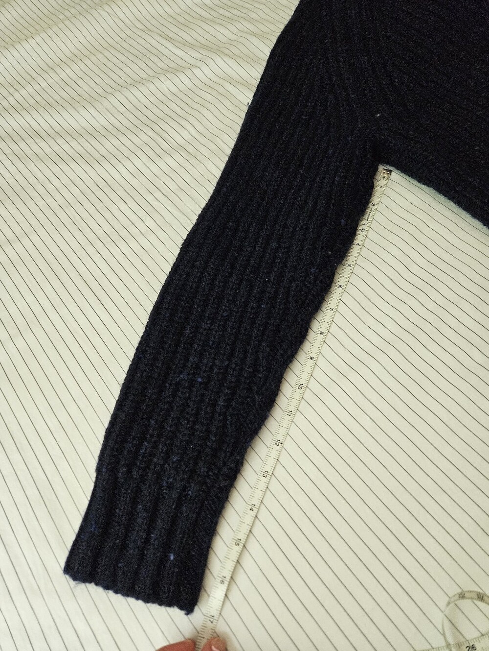Navy Donegal Wool Shawl Collar Cardigan - Picture 9 of 13